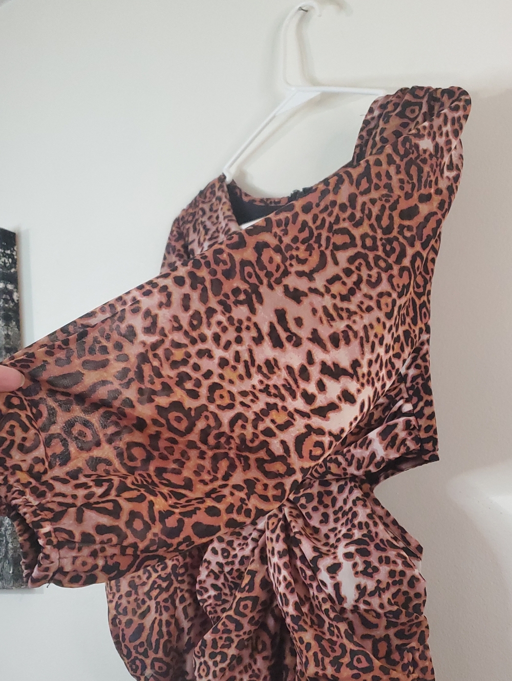Anthropologie Ranna Gill Leopard Print Cutout Midi Dress Size Small Twist Front - Picture 9 of 16